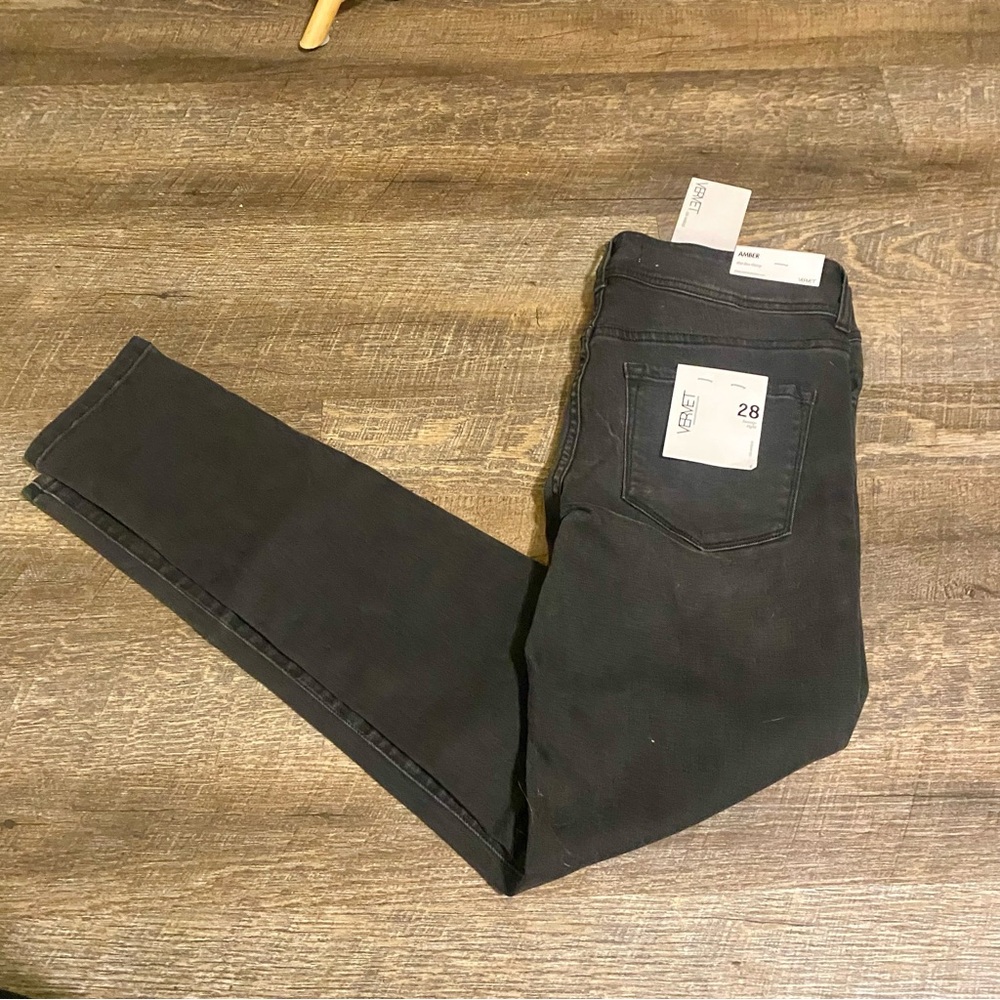 Vervet Los Angeles Amber Mid Rise Skinny Black Jeans Size 28